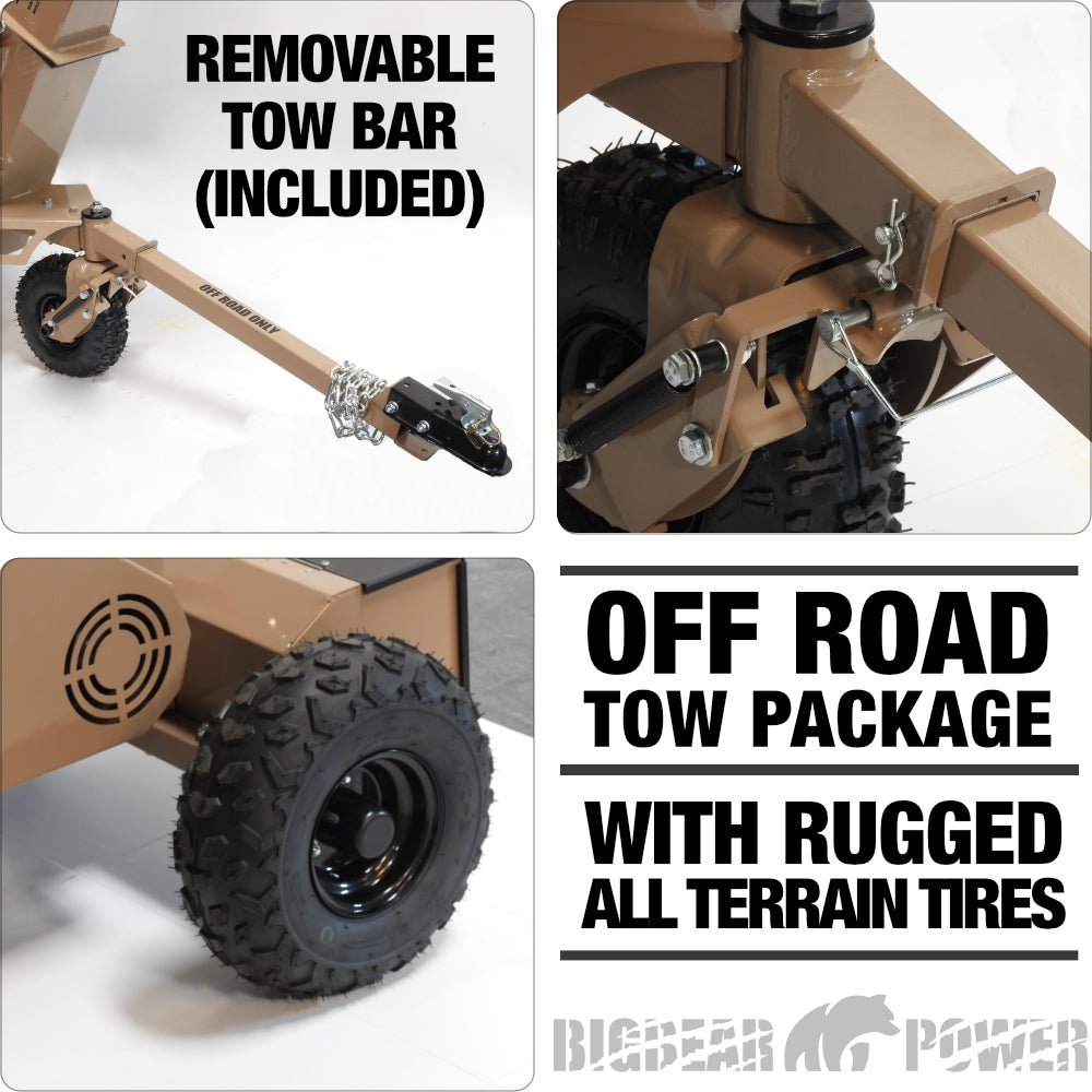 BigBear Power BBC31E Tornadic Wood Chipper 3" 7 HP Shredder with Vacuum Gas Powered Commercial Electric Start New