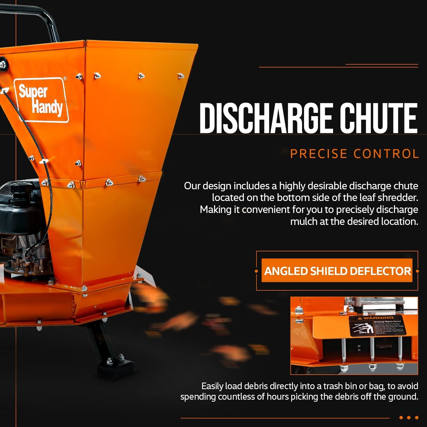 Super Handy GUO083 145CC OHV 3.4 HP 1" Inch Cutting Capacity Leaf Shredder Used