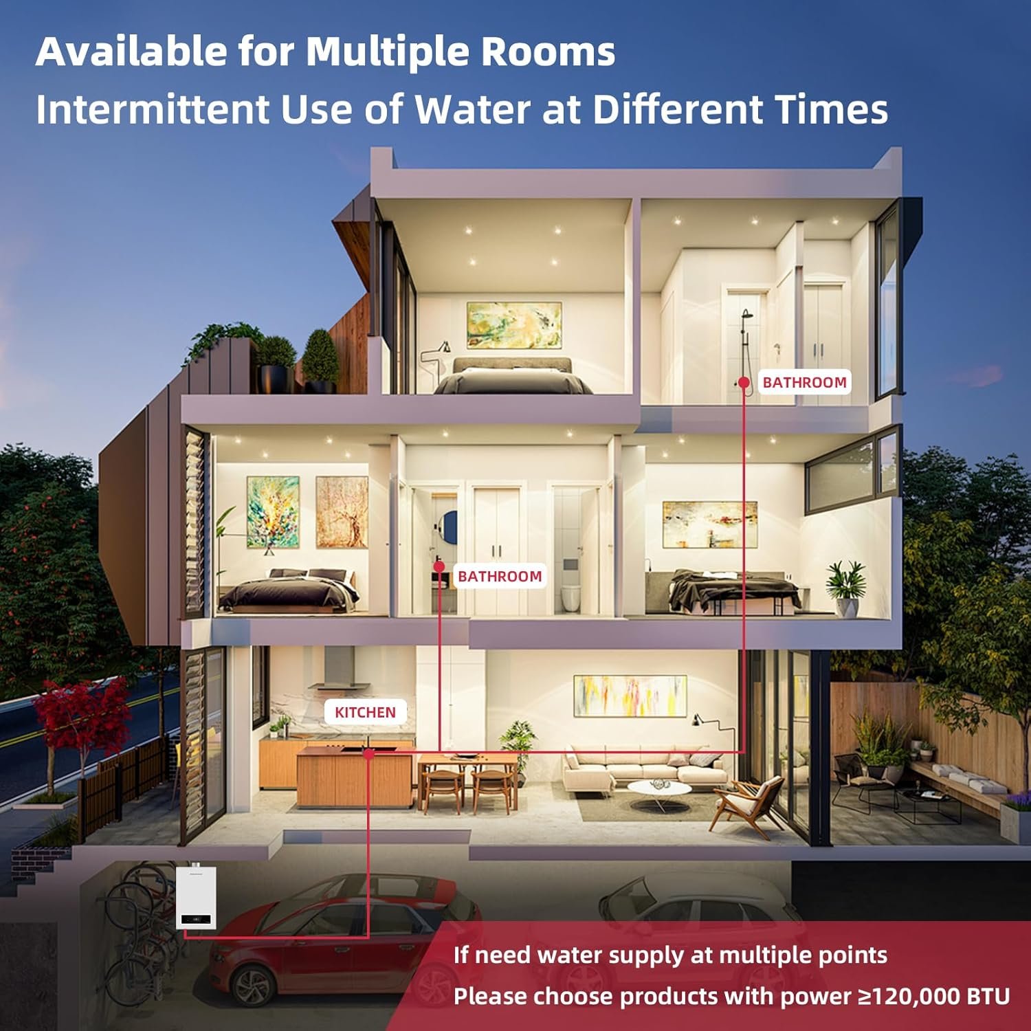 Mizudo CS120 Tankless Water Heater Propane Gas 5.1 GPM 120,000 BTU New