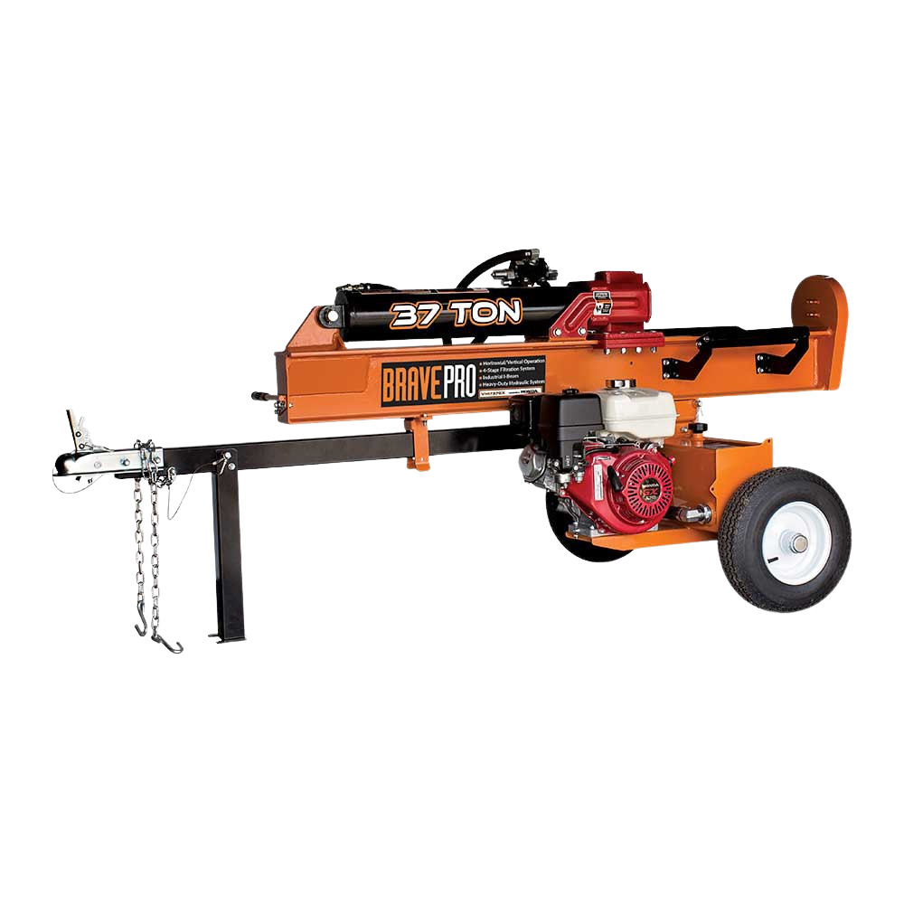Brave Tow Behind Log Splitter 37-Ton Vertical/Horizontal Portable Gas with Honda GX270 Engine 270cc VH1737GX New