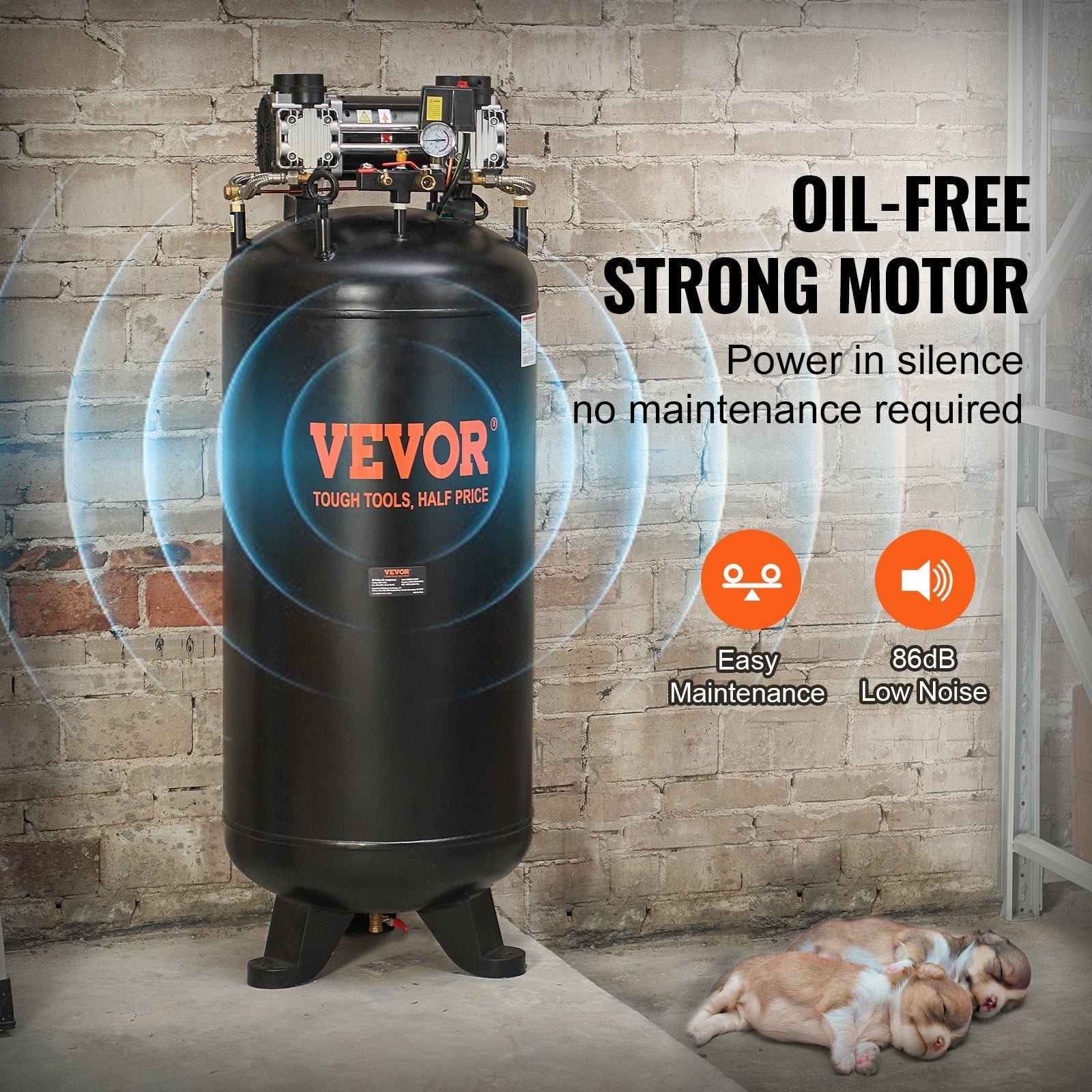 Vevor Air Compressor 80 Gal. 6.5 HP 15.5CFM @ 90PSI 3-Phase 220V New